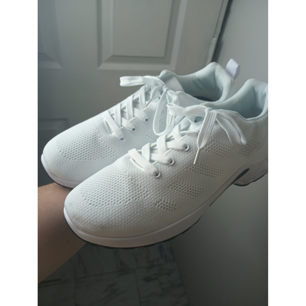 Orthora Men 10 White Athletic Walking Shoes Slip Resistant Arch Support Sneakers